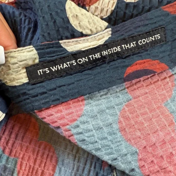 TED BAKER Goyt Seersucker Short Sleeve Men's Button Up Shirt Dot Print Sz Large - Picture 6 of 9